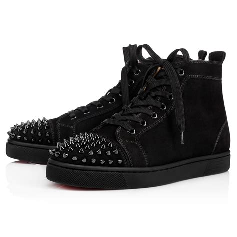 christian louboutin sneakers black spikes